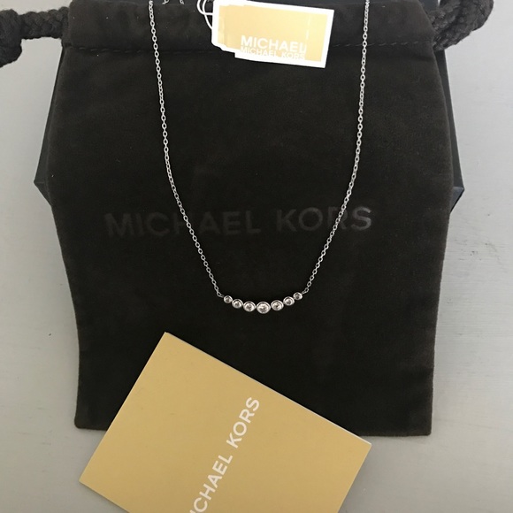 New Authentic MK silver tone crystal necklace - Picture 5 of 5